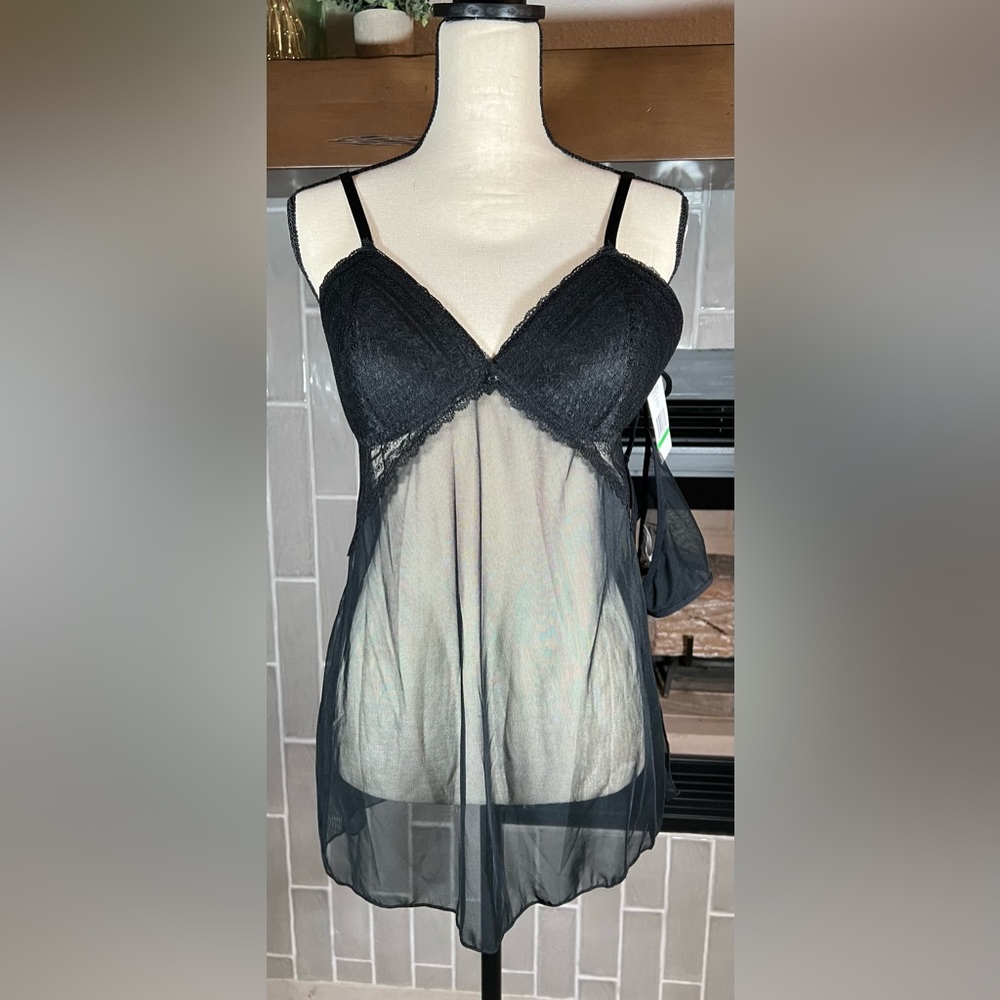 Flora Nikrooz Black Sheer Chemise